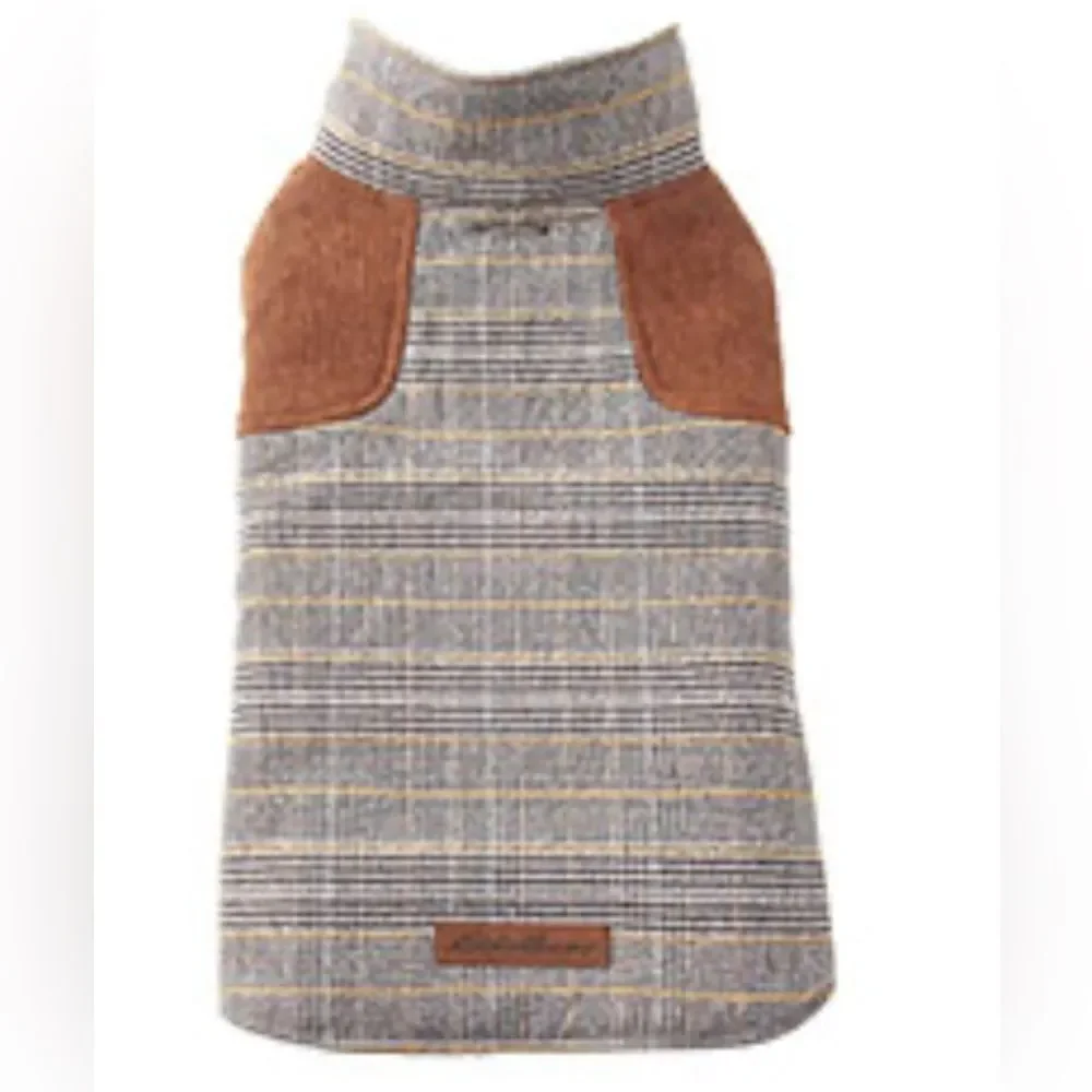 Eddie Bauer PET Plainfield Coat, Plaid Brown/Gray Size Medium